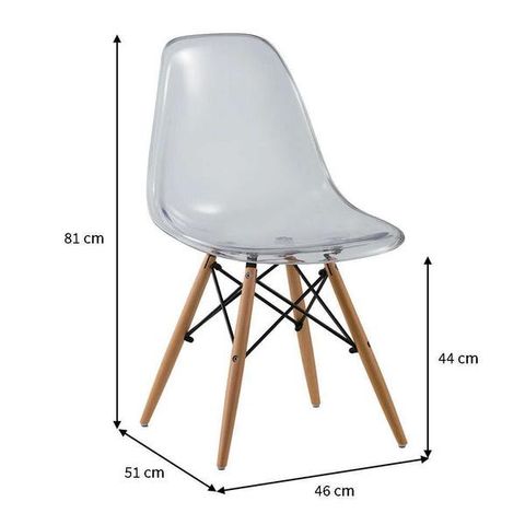 Ghế nhựa trong suốt chân gỗ DPA04