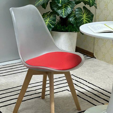 Ghế mặt nệm lưng nhựa trong nhám chân gỗ DPA05F