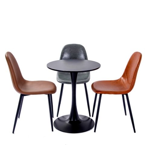 Ghế ăn bọc da chân sắt DPA10
