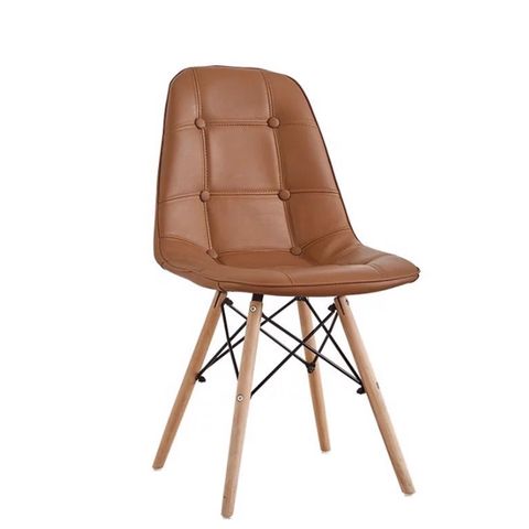 Ghế da cúc chân gỗ DPA11