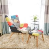 Ghế bành thư giãn và đôn bọc vải thổ cẩm DPA21
