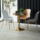 Bàn tròn chân sắt tulip mạ vàng DPB28A (không gồm ghế)