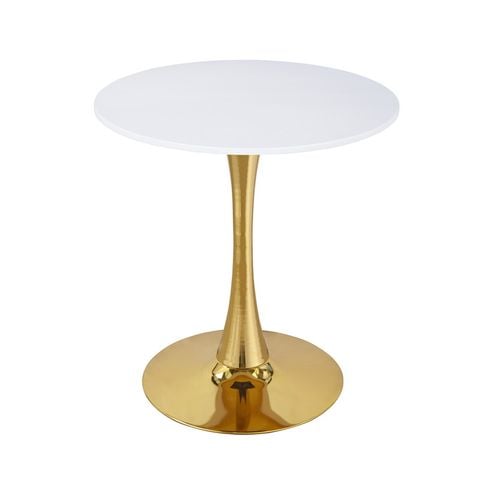Bàn tròn gỗ chân sắt tulip mạ vàng DPB28B