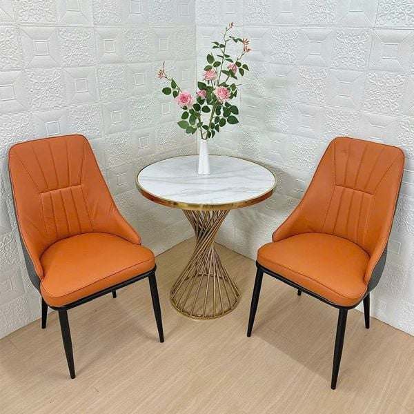 Bàn tròn chân xoắn ốc mạ vàng DPB42 (không gồm ghế)