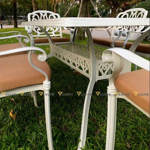 Bộ bàn ghế nhôm ngoài trời DPBV08 + Ghế DPAV4A