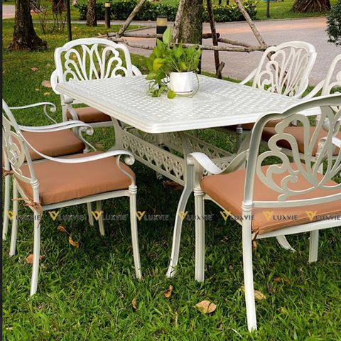 Bộ bàn ghế nhôm ngoài trời DPBV08 + Ghế DPAV4A