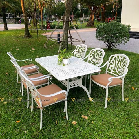 Bộ bàn ghế nhôm ngoài trời DPBV08 + Ghế DPAV4A