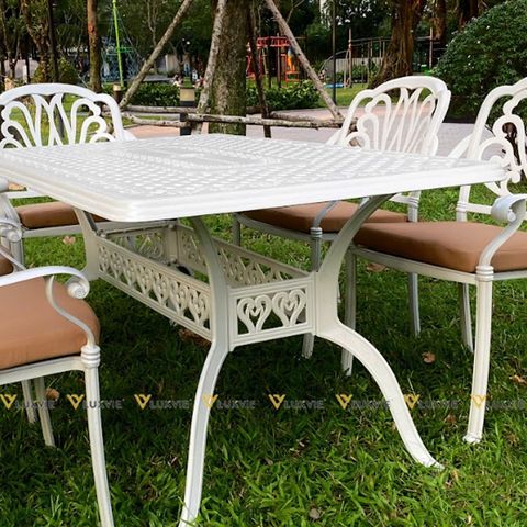 Bộ bàn ghế nhôm ngoài trời DPBV08 + Ghế DPAV4A