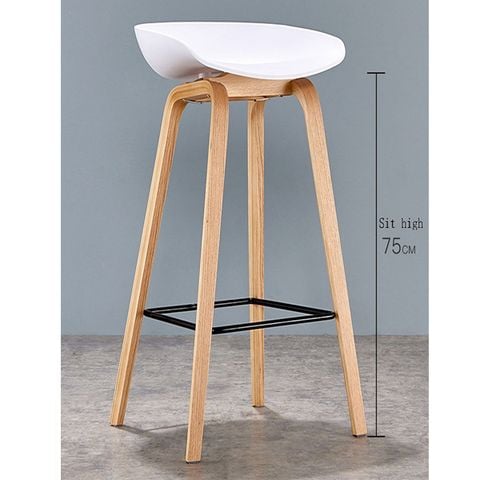 Ghế bar nhựa PP chân sắt giả gỗ DPE04