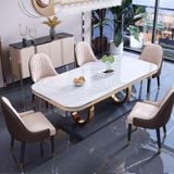 Bộ bàn ăn mặt đá Luxury + ghế Magaret