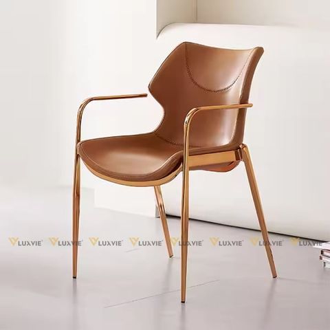 Ghế ăn inox mạ vàng Leander