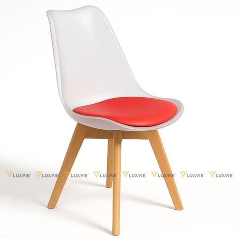 Ghế mặt nệm lưng nhựa trong nhám chân gỗ DPA05F