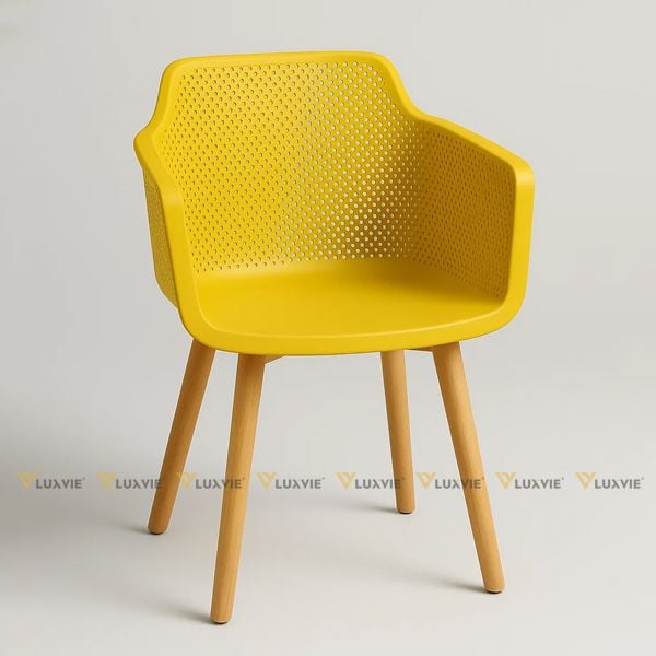 Ghế nhựa đúc chân gỗ S3062B