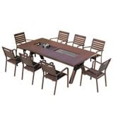 Bàn nhôm đúc sân vườn chữ nhật có 2 bếp nướng DPBV25 (không gồm ghế)