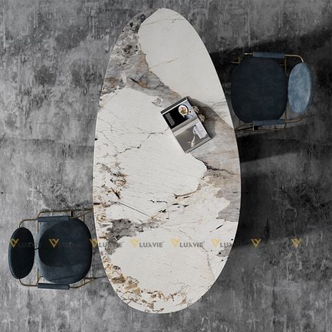 Bàn ăn mặt đá cao cấp Oval (không gồm ghế)