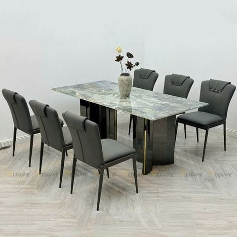 Bộ bàn ăn mặt đá Tenge + ghế Maris