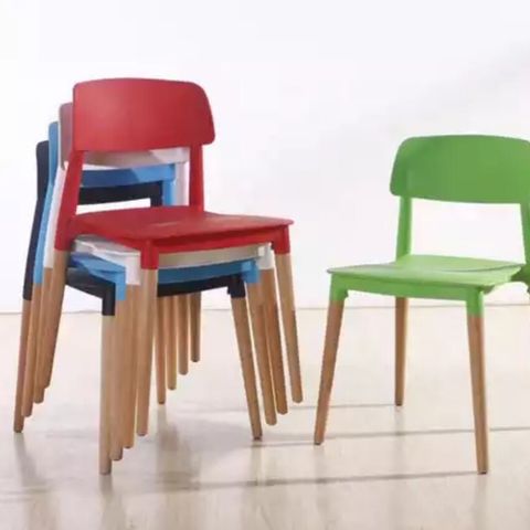 Ghế nhựa đúc chân gỗ S3022