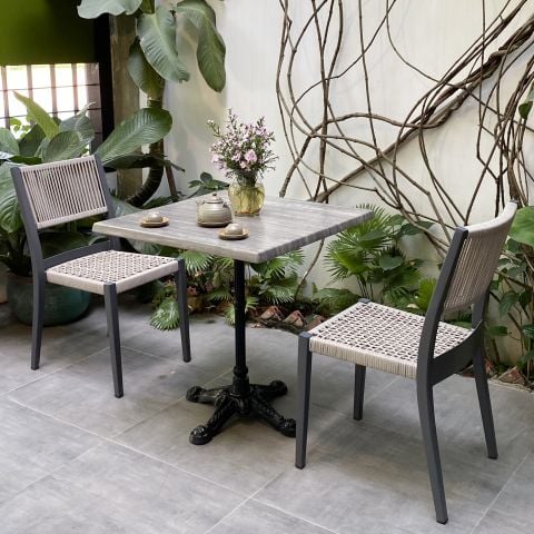 Bộ bàn ghế cafe ngoài trời VX + Ghế GR01