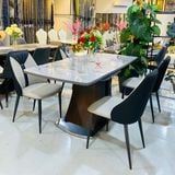 Bộ bàn ăn thông minh mặt đá Lazio + ghế Yatoro