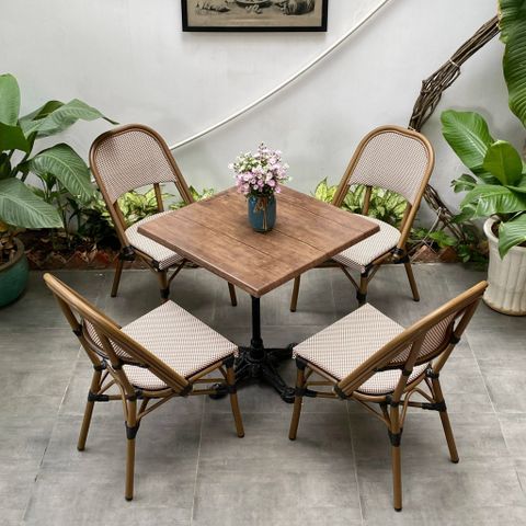 bộ bàn ghế cafe ngoài trời luxvie