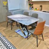 Bộ bàn ăn mặt đá Titan + ghế Charles