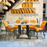 Bộ bàn ăn mặt đá Universe + ghế Nemo