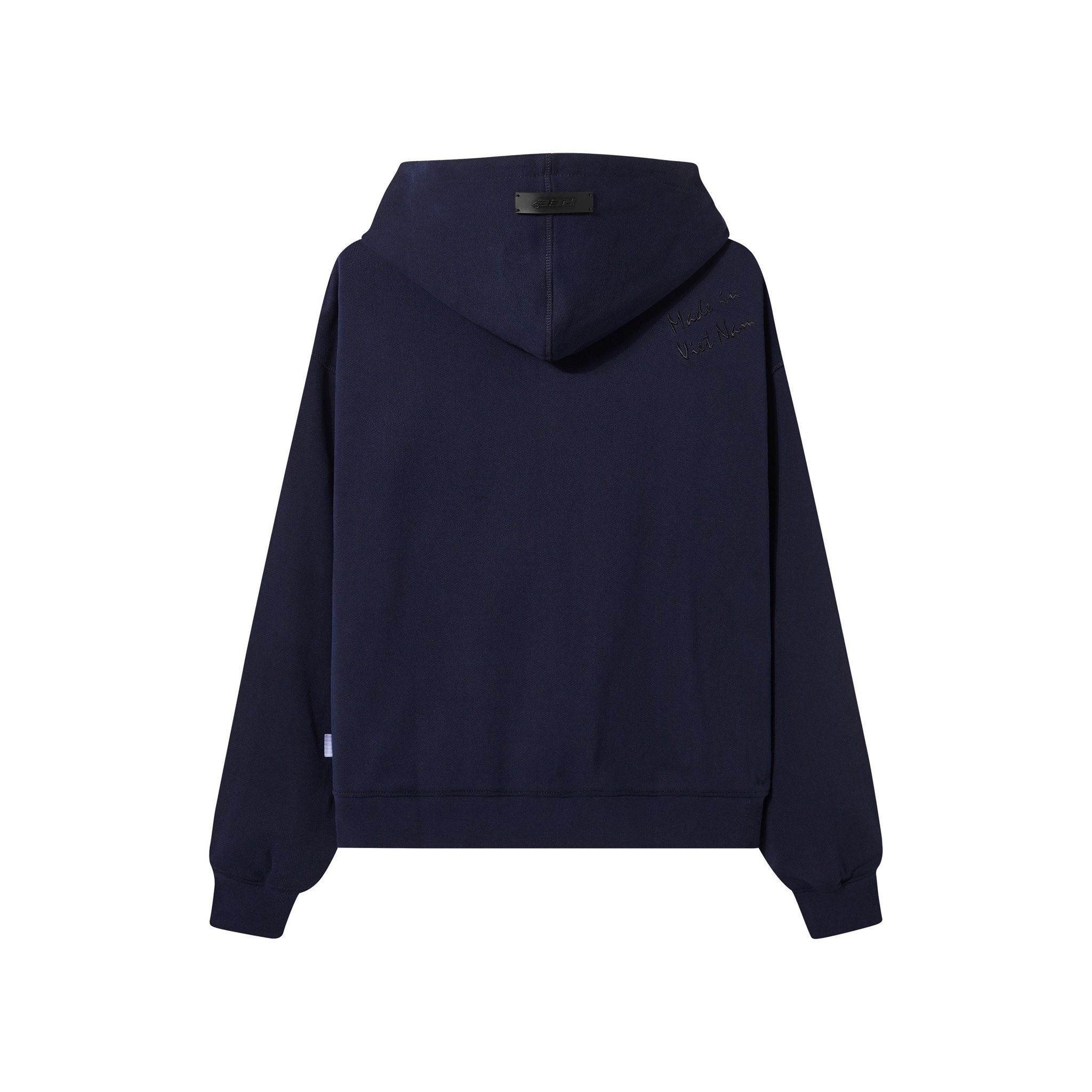 REE HEART BOXY ZIP HOODIE - NAVY