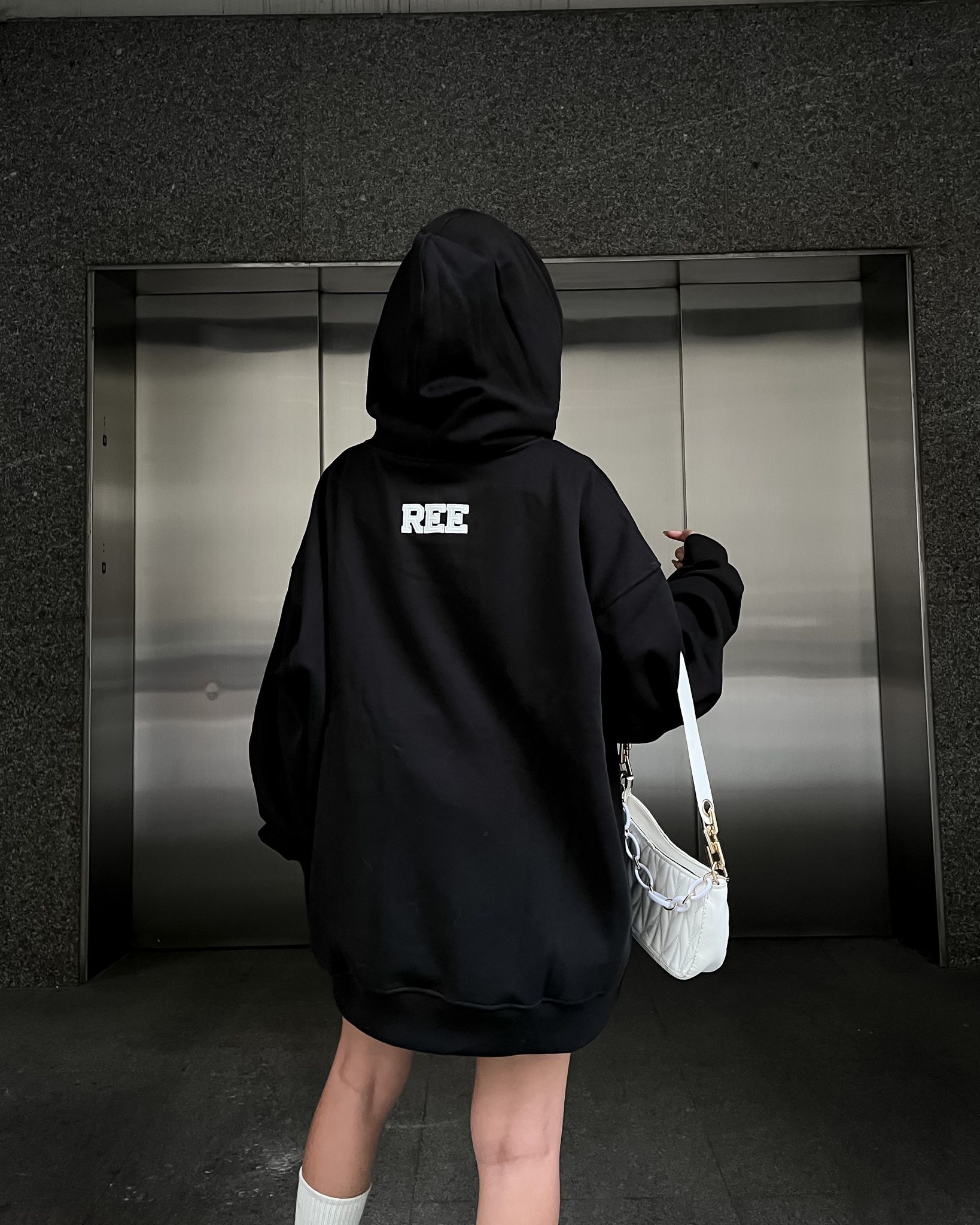  REE BASEBALL HOODIE - BLACK 