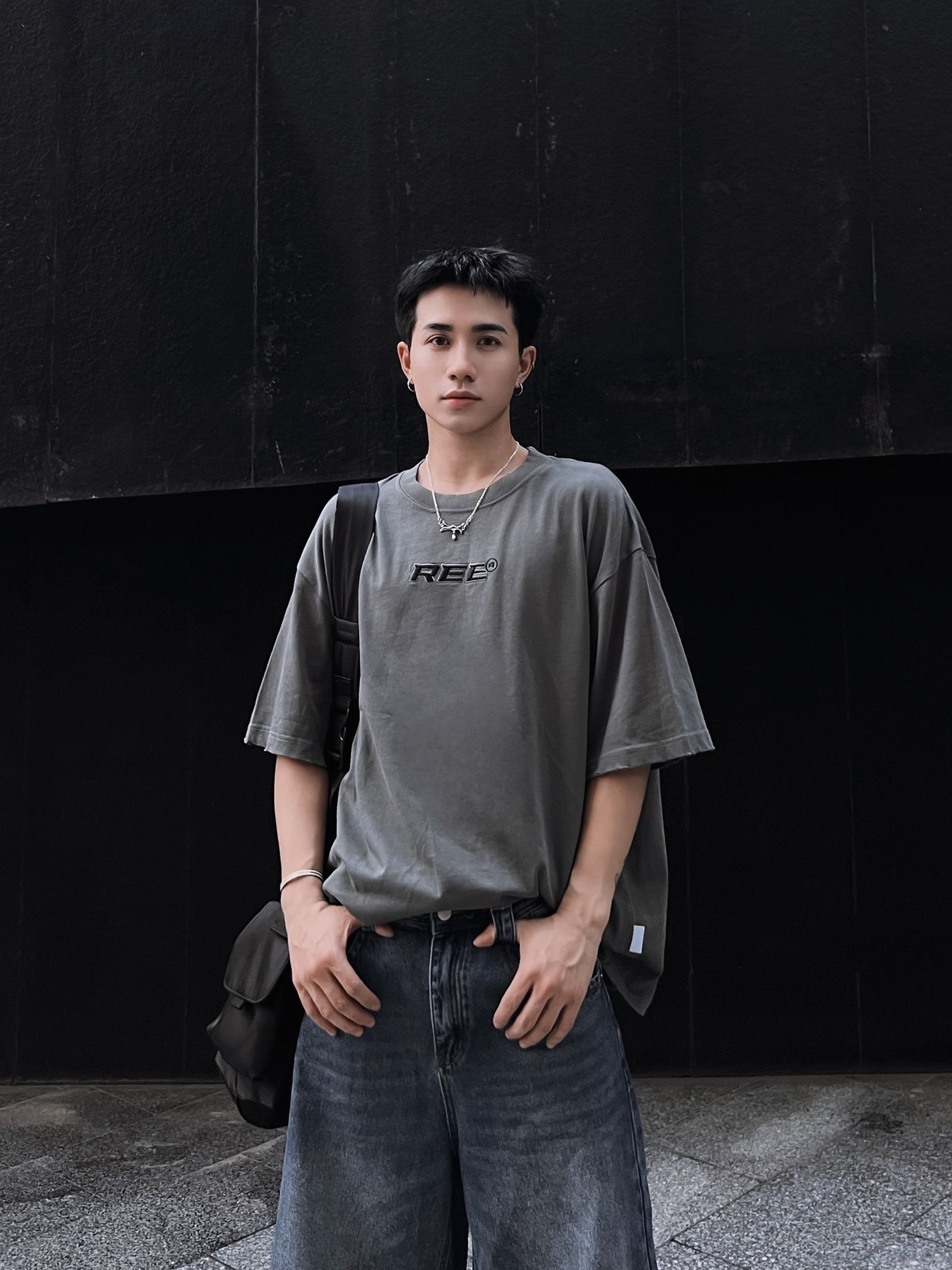  REE WASH TEE - LEAD GREY 