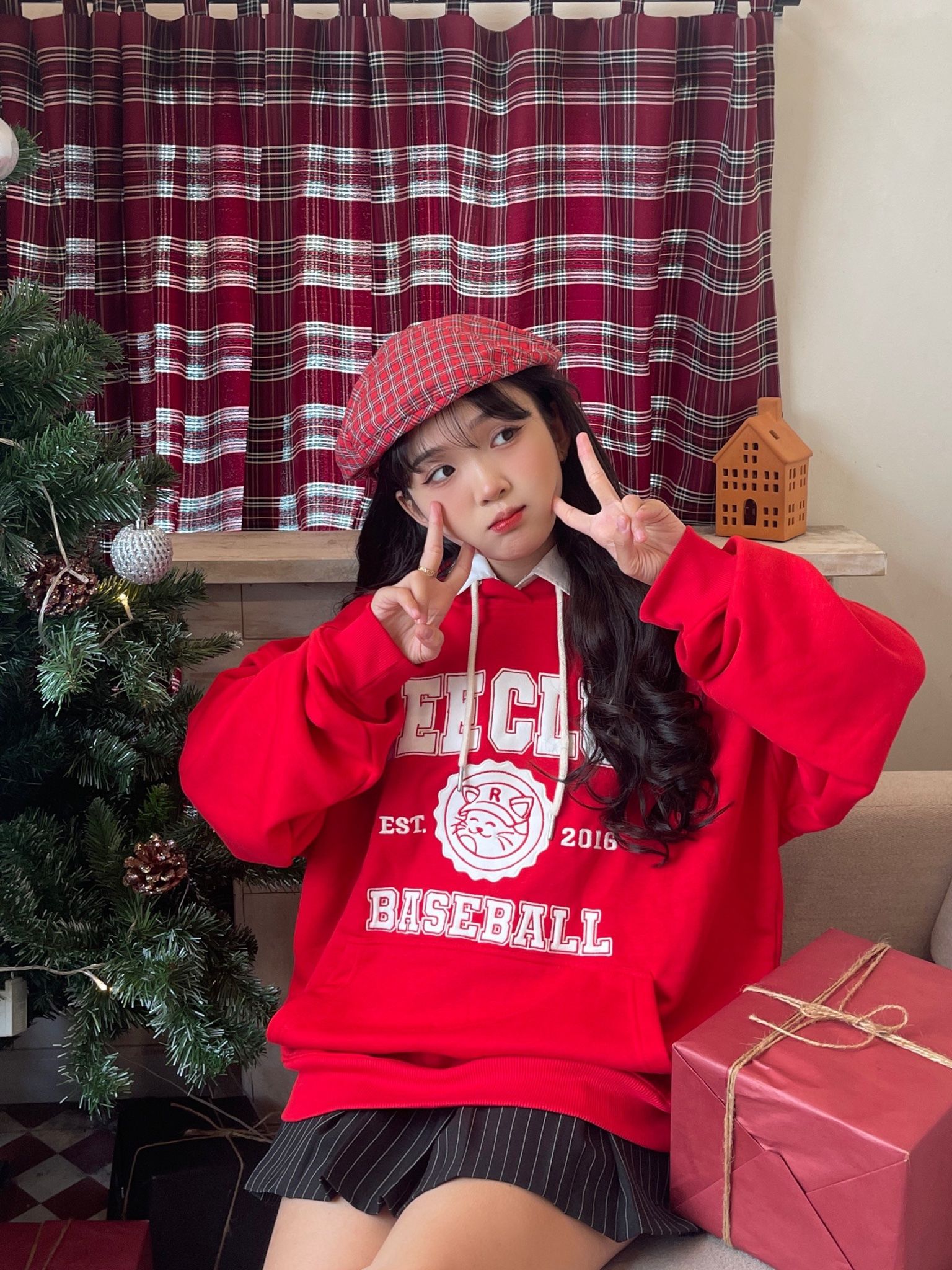  REE BASEBALL HOODIE - RED 