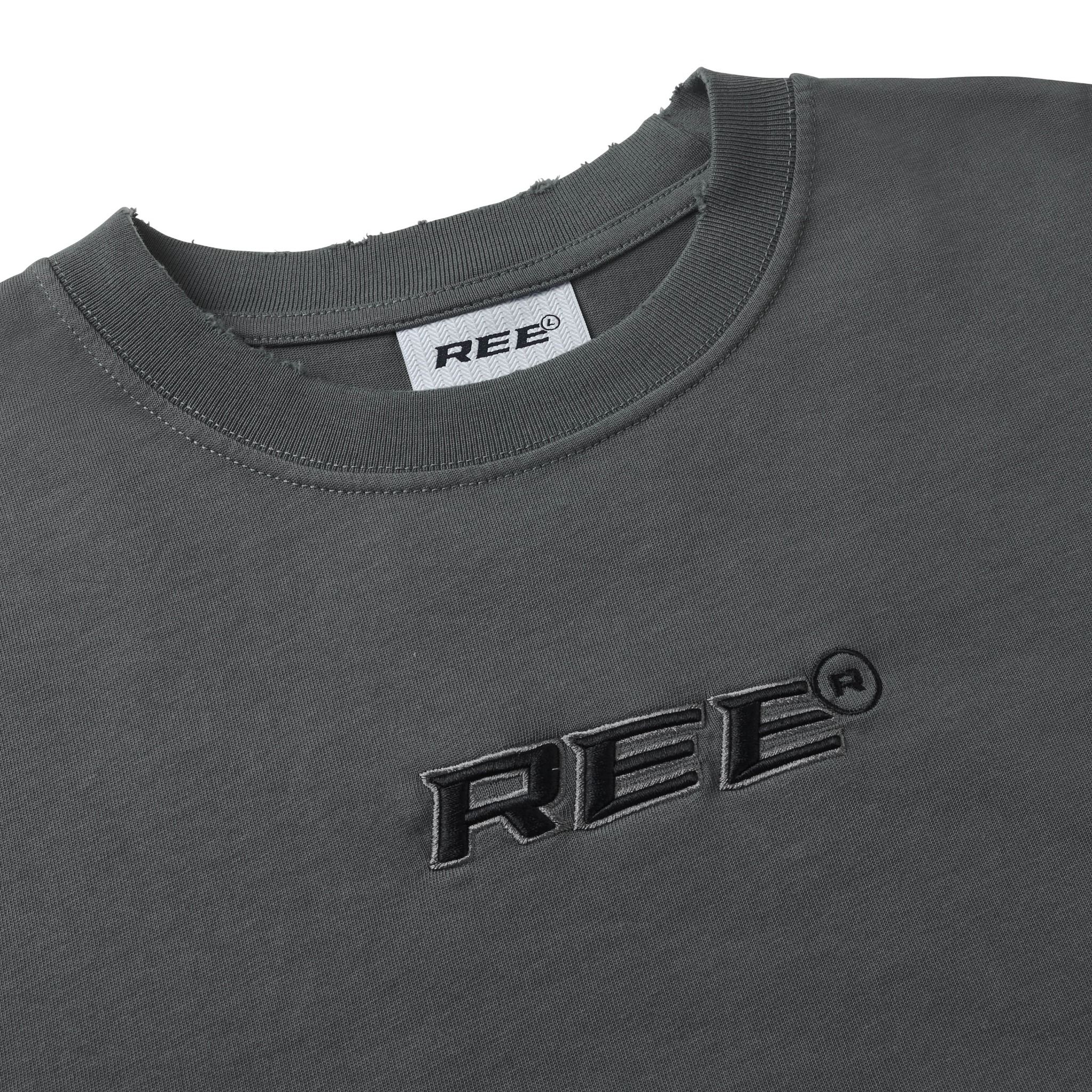 REE WASH TEE - LEAD GREY