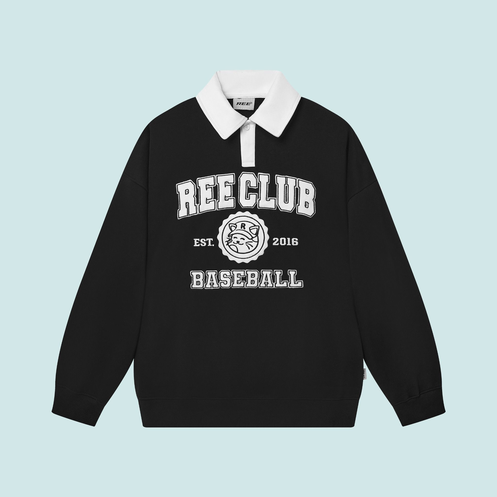 REE BASEBALL POLO SWEATER - BLACK