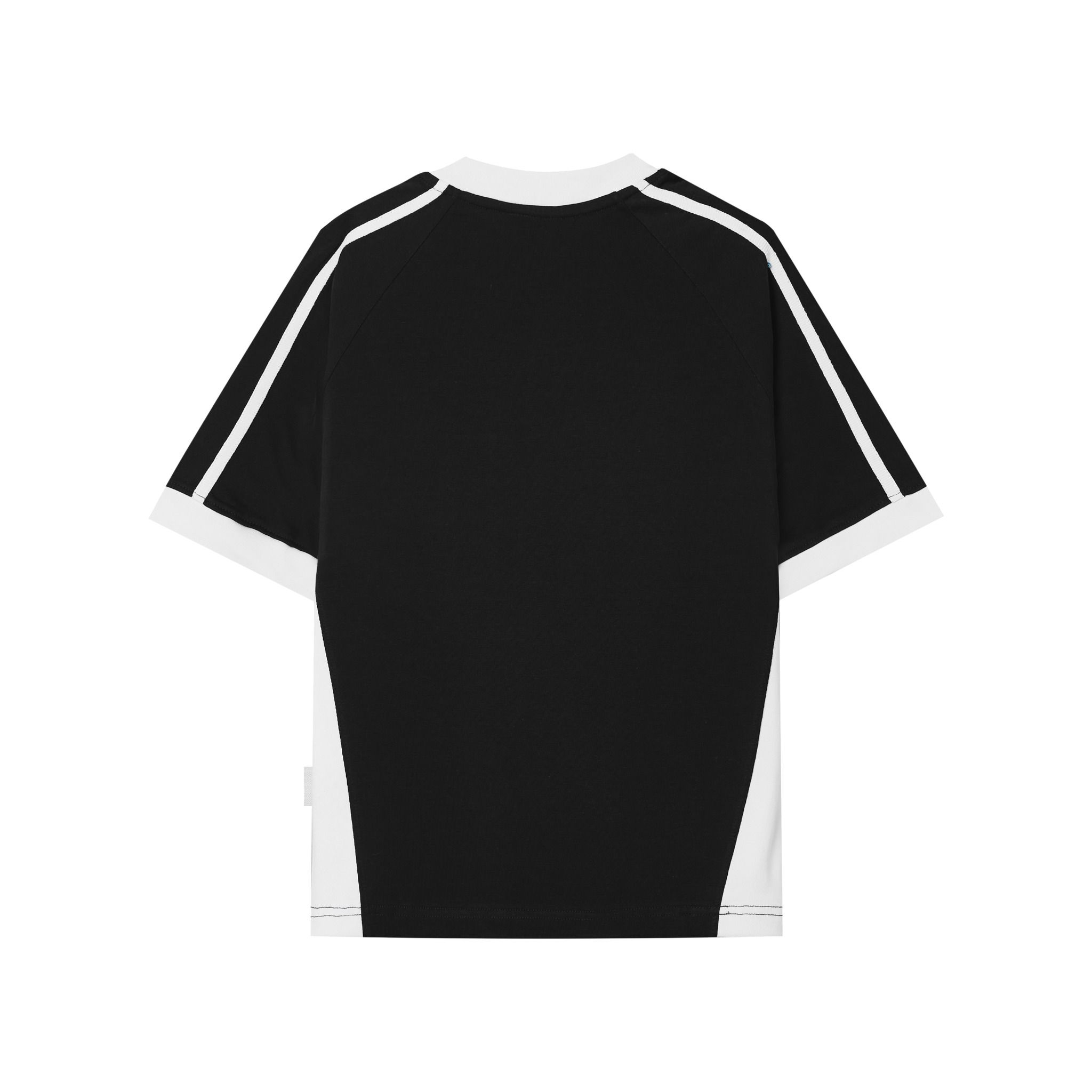 STRIPED RINGER BABY TEE - BLACK