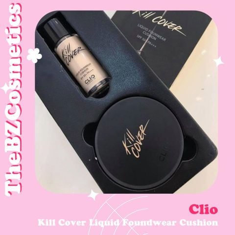  Set Cushion Clio Kill Cover Liquid Foundwear + chai nền/lõi refill 20gr 