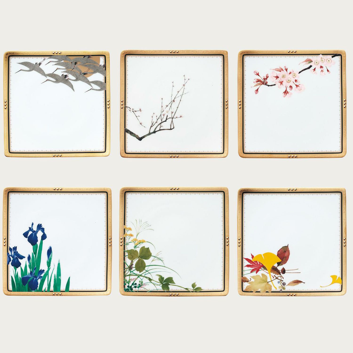  Bộ 6 đĩa vuông cỡ vừa 20,5cm | Shikisai Rondo 4656-AS - N50952 