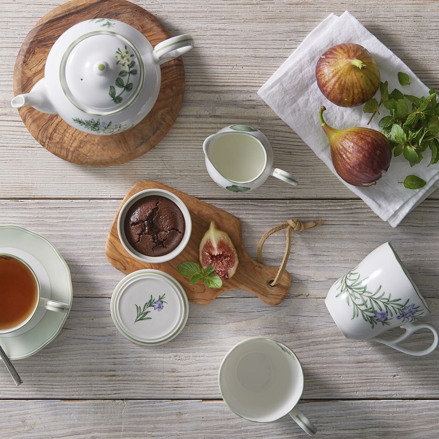  Khuôn ramekin có nắp đậy đường kính 9cm sứ xương | English Herbs 9352L - 95350 