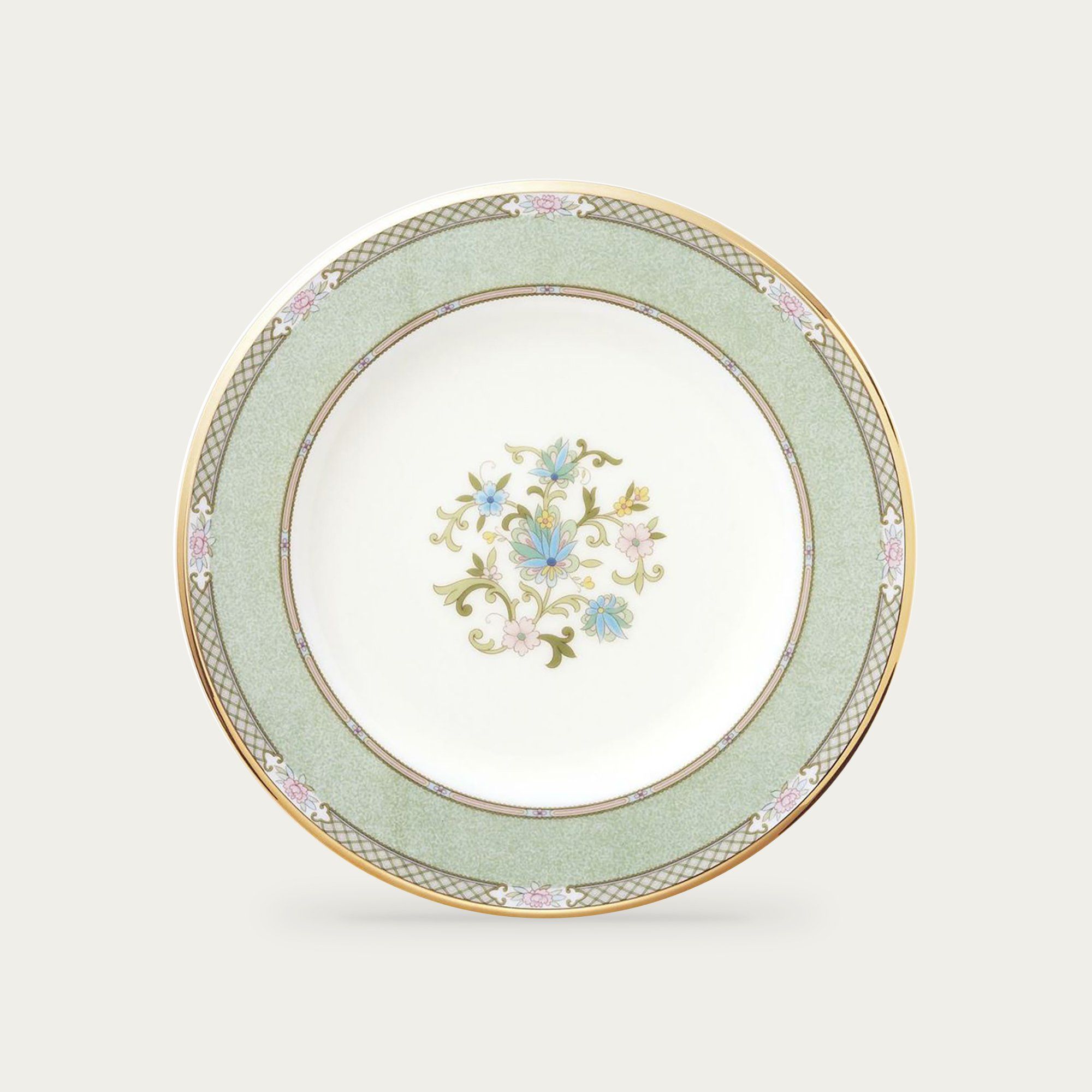  Đĩa tròn cỡ vừa đường kính 21,8cm loại đặc biệt (màu xanh lá) sứ xương Nhật Bản | Yoshino 9983-5J - 59511 