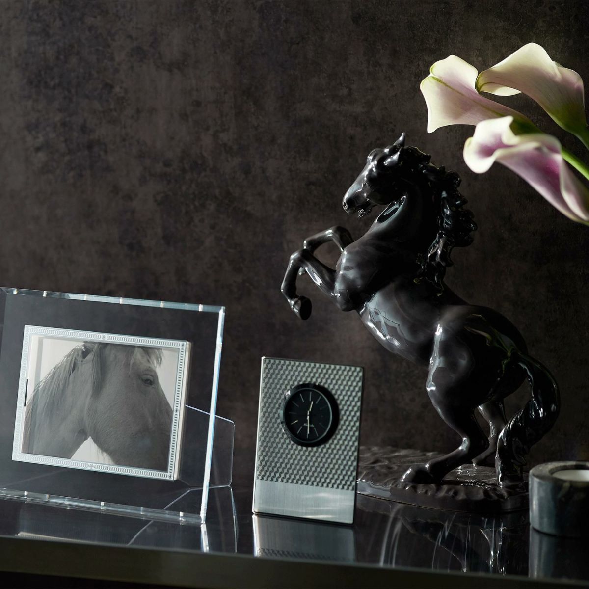  Tượng sứ Nhất Mã Phi Thiên (Hắc Mã) cao 26cm sứ xương Nhật Bản | Figurine Prancing Horse AC412 - T54514 