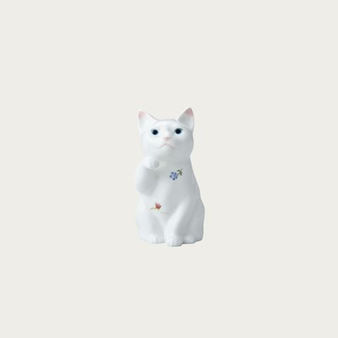  Tượng sứ cặp đôi mèo may mắn cao 12cm sứ xương cao cấp Nhật Bản | Fortune Cat AC4489 - P45523 