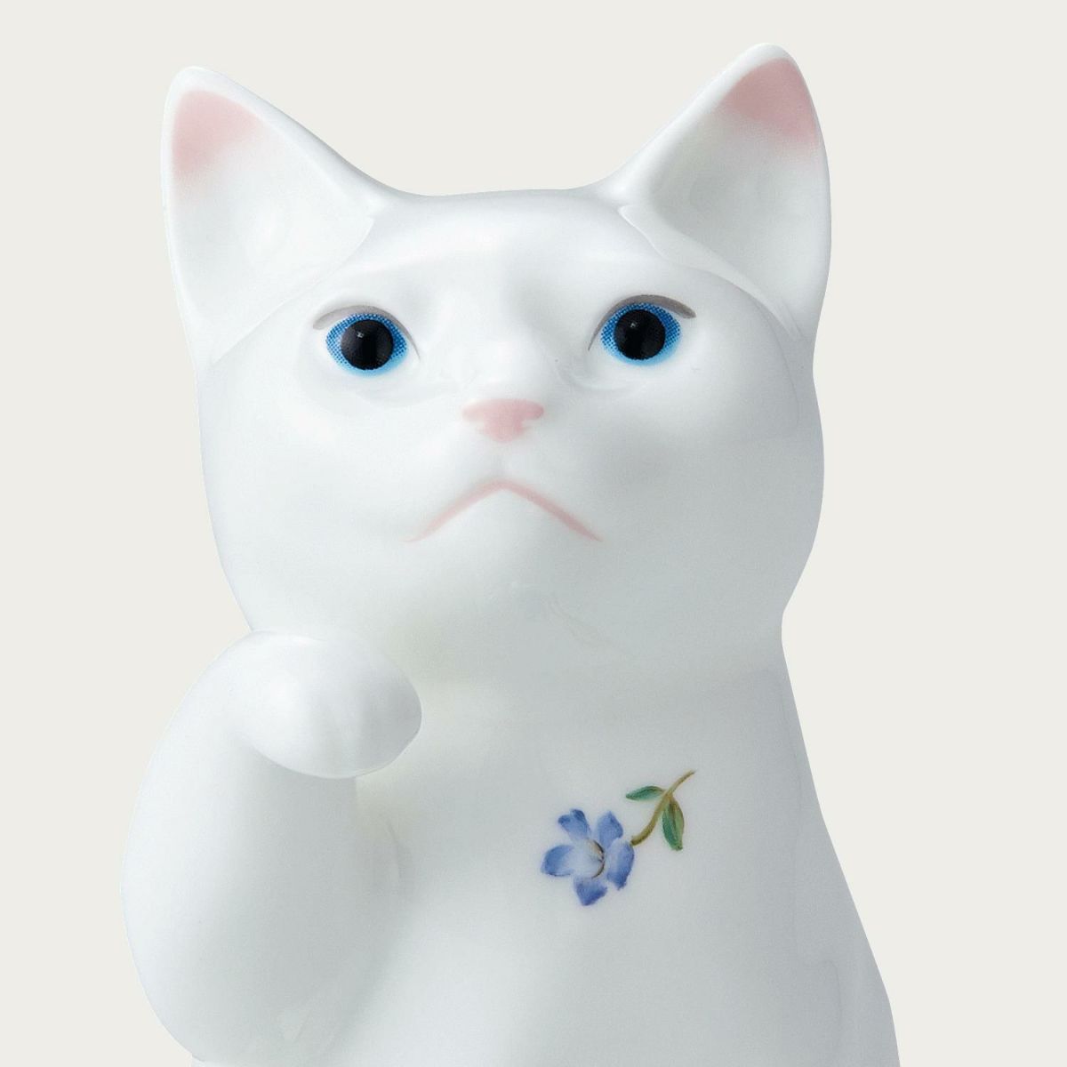 Tượng sứ cặp đôi mèo may mắn cao 12cm sứ xương cao cấp Nhật Bản | Fortune Cat AC4489 - P45523 