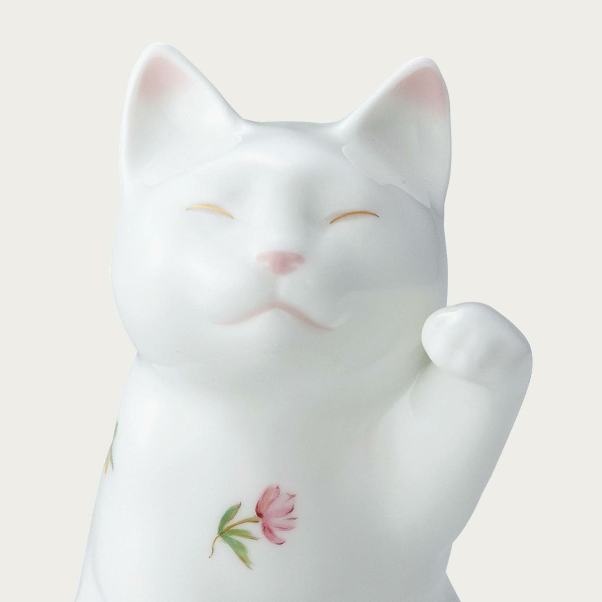  Tượng sứ cặp đôi mèo may mắn cao 12cm sứ xương cao cấp Nhật Bản | Fortune Cat AC4489 - P45523 