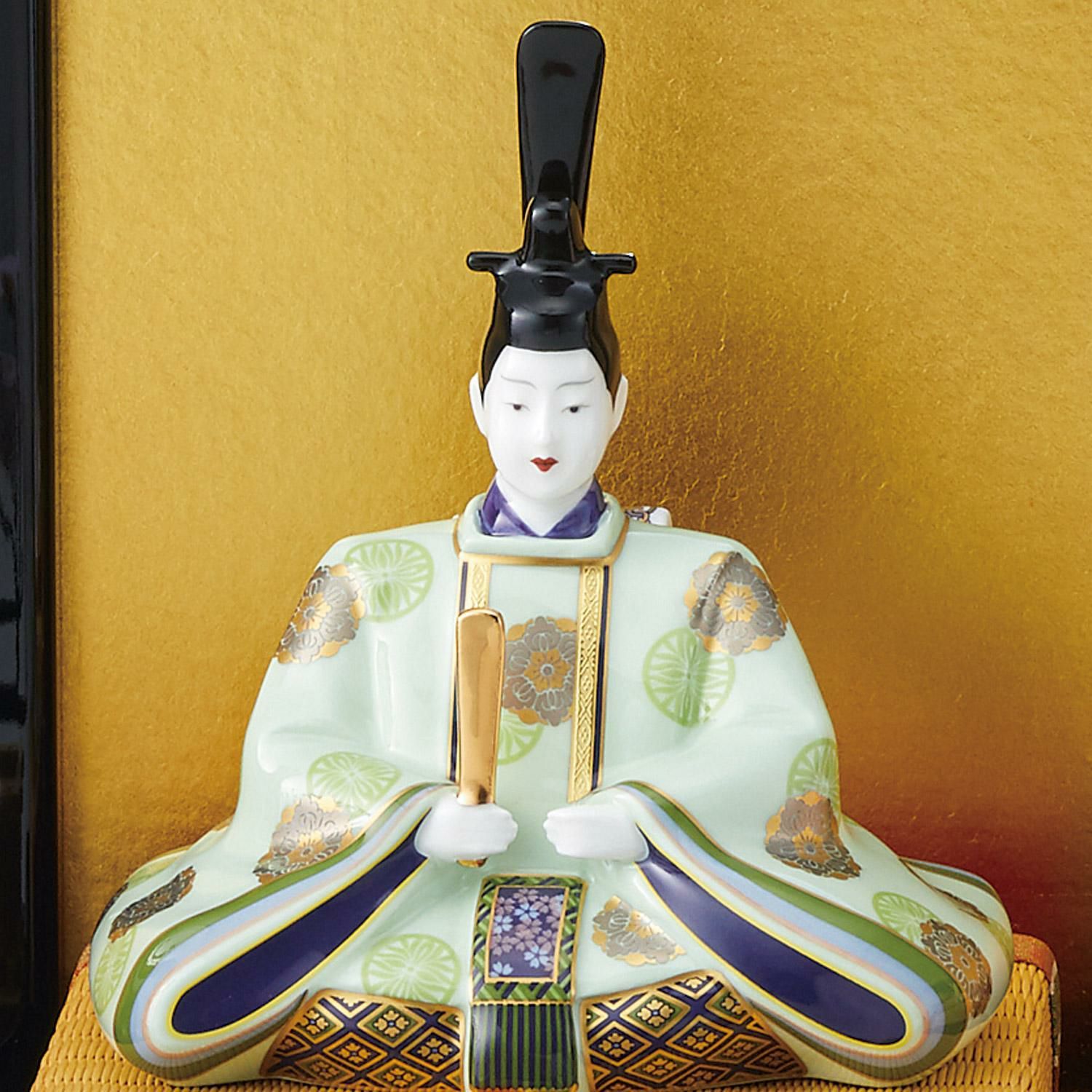  Tượng sứ Thiên Hoàng - Hoàng Hậu triều đại Heian (794 - 1185) Nhật Bản | Saijiki Collection AC307 - SK2656 