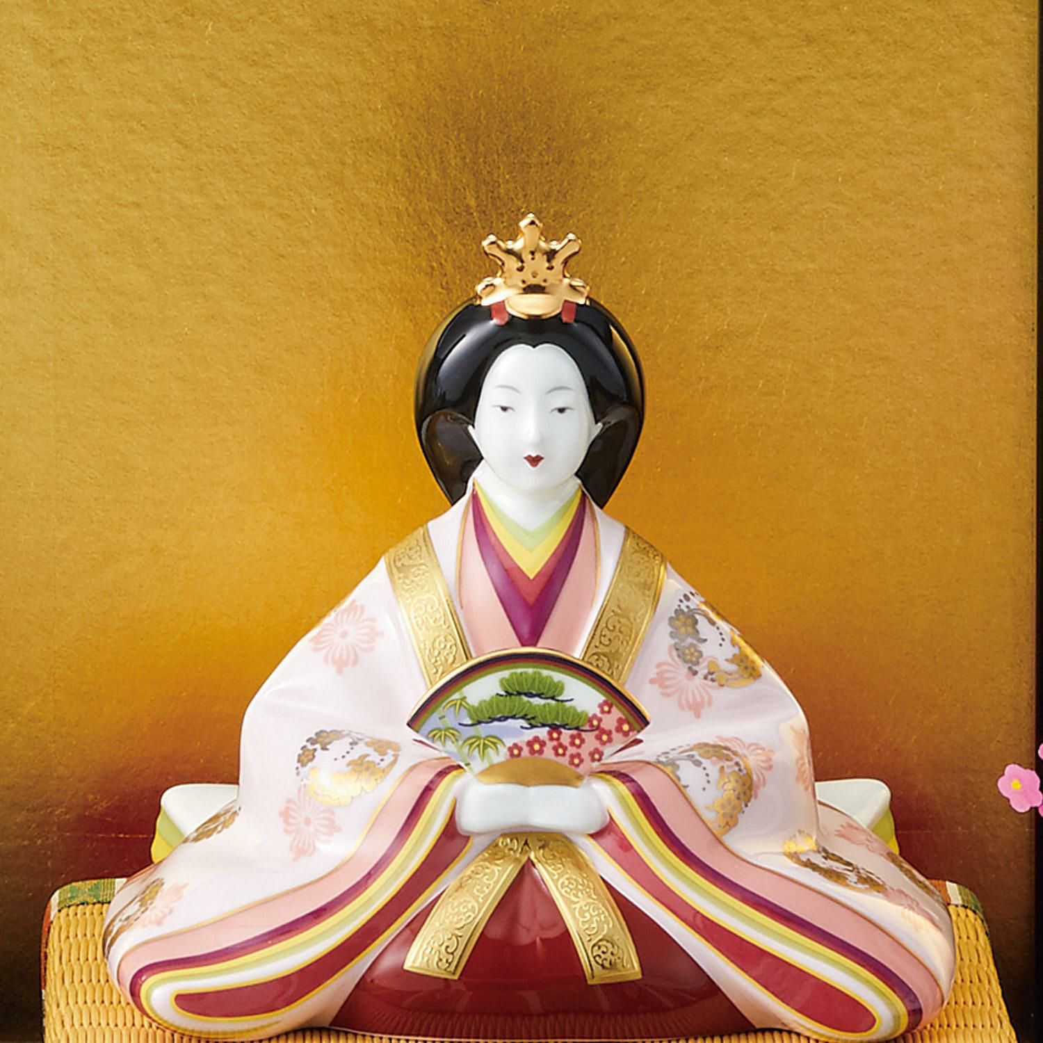  Tượng sứ Thiên Hoàng - Hoàng Hậu triều đại Heian (794 - 1185) Nhật Bản | Saijiki Collection AC307 - SK2656 