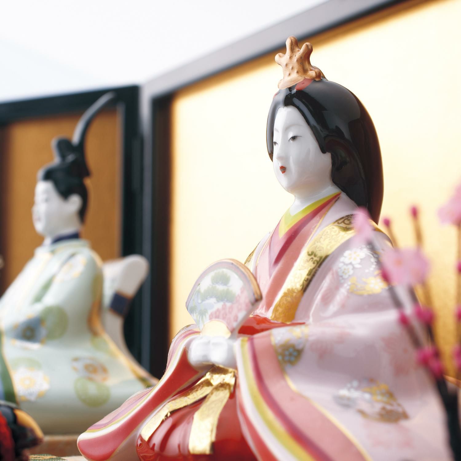  Tượng sứ Thiên Hoàng - Hoàng Hậu triều đại Heian (794 - 1185) Nhật Bản | Saijiki Collection AC307 - SK2656 