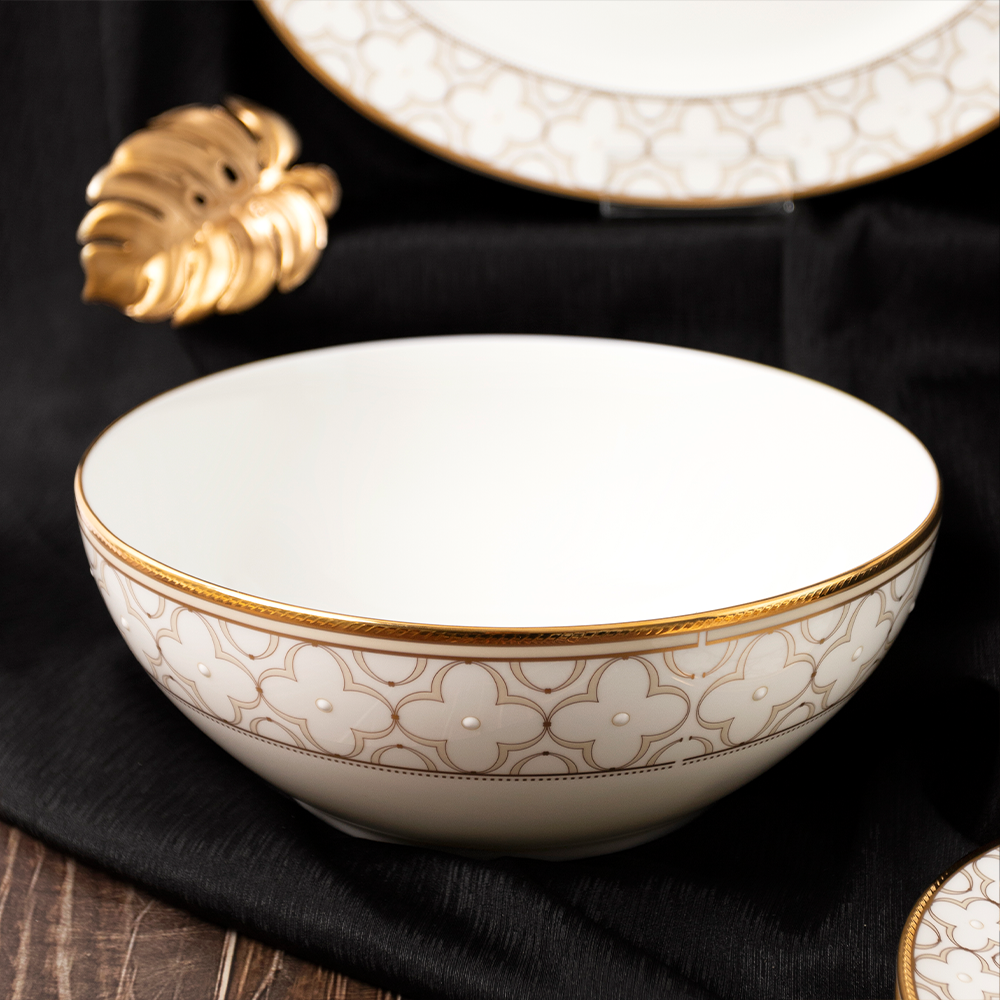  Bộ bát đĩa ăn châu Á đầy đủ 38 món (cho 6 người) sứ xương | Trefolio Gold 4945L - D038AD 