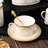  Bộ ấm chén uống trà 15 món sứ xương | Trefolio Gold 4945L-T017A 