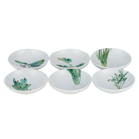  Bộ 6 đĩa tròn 9,8cm đựng nước chấm, gia vị sứ trắng | Kyoka Shunsai 1620-17L - Q006WL 