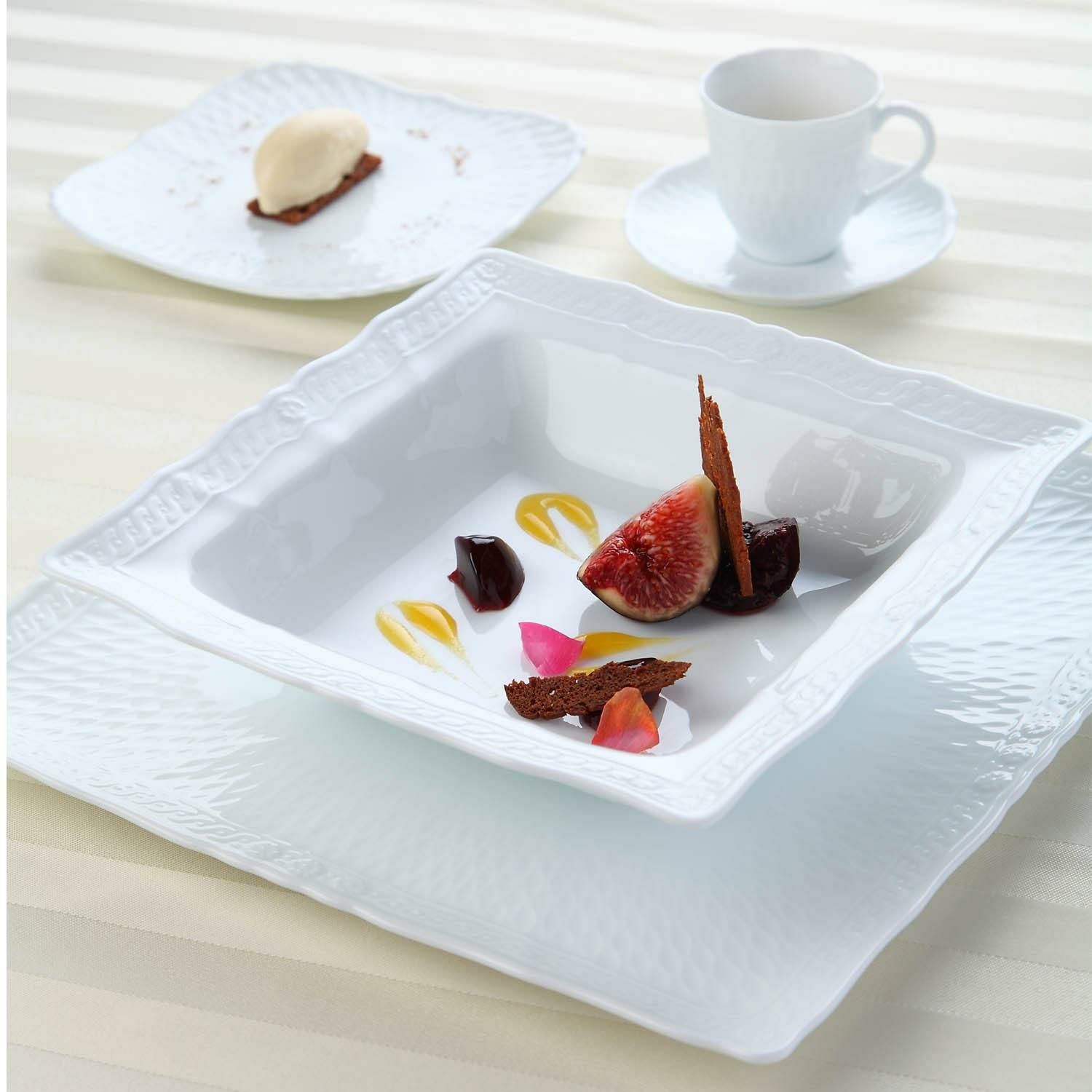  Đĩa vuông cỡ lớn cạnh dài 26,9cm sứ trắng cao cấp | Cher Blanc 1655L - 94834 