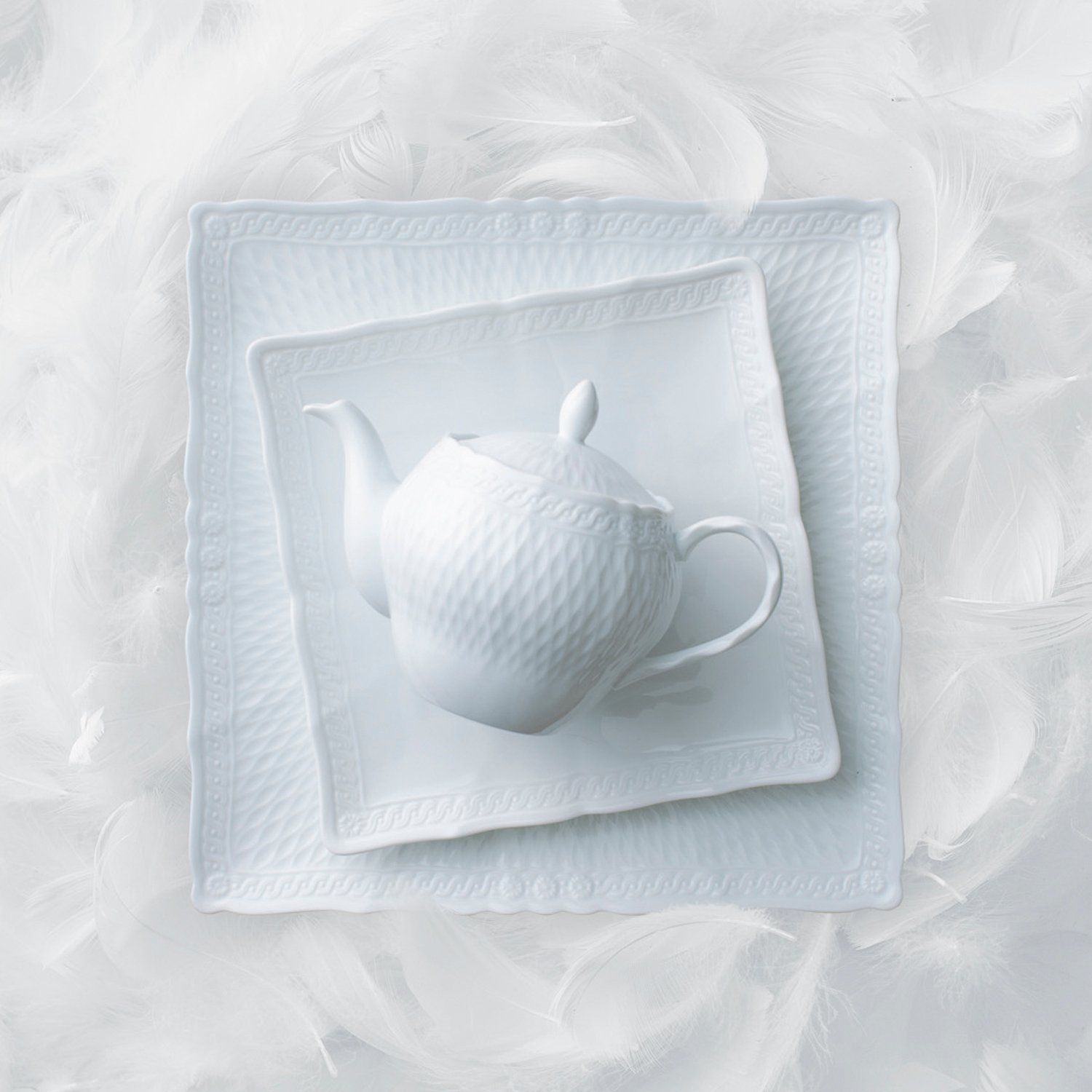  Đĩa vuông cỡ lớn cạnh dài 26,9cm sứ trắng cao cấp | Cher Blanc 1655L - 94834 