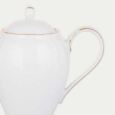  Ấm trà (bình trà) dung tích 950ml sứ trắng | Princess Bouquet Gold 1660L - 94453 